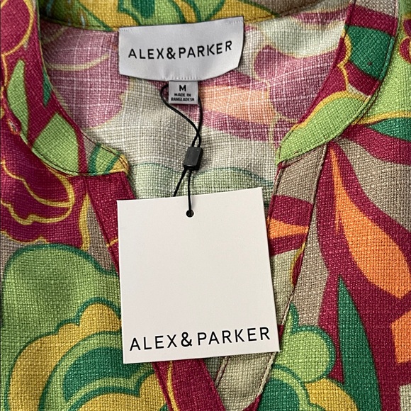 Alex & Parker Floral 3/4 Button-Up Blouse Size Various - Picture 7 of 10